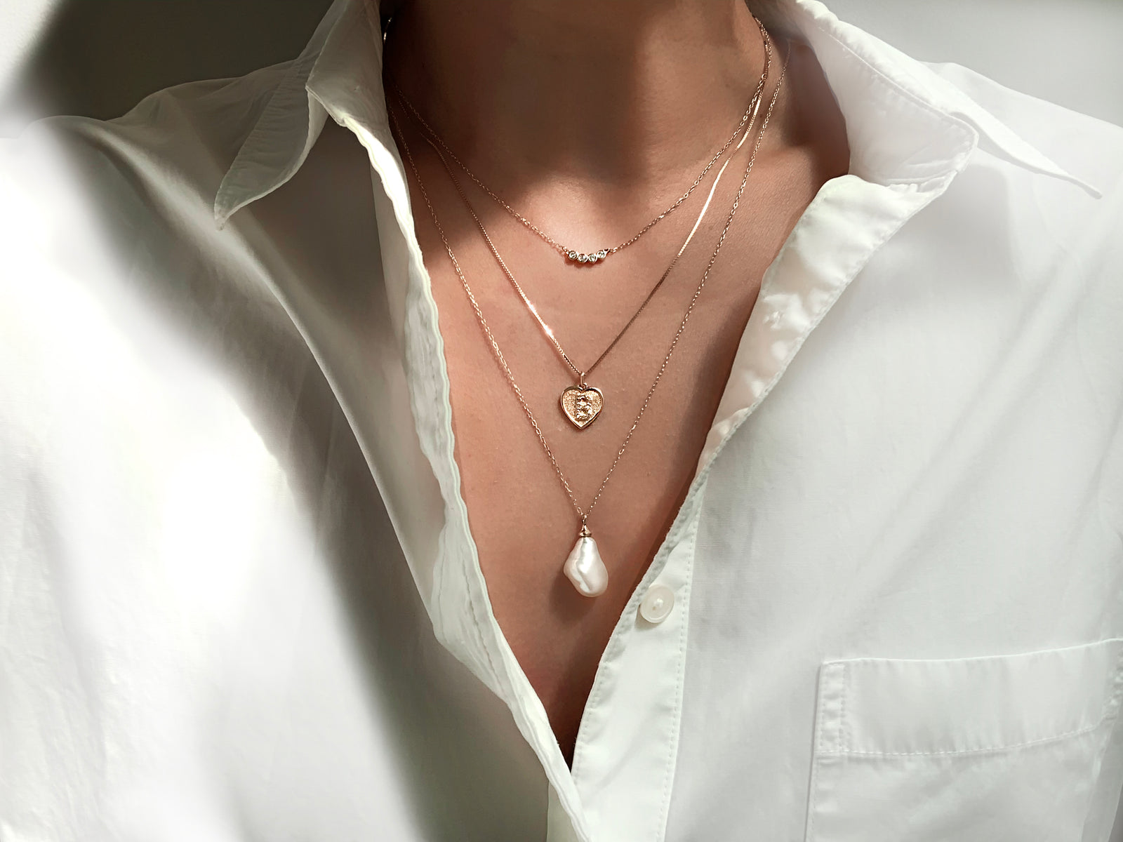 JAMIE PARK JEWELRY| Four Diamond Necklace