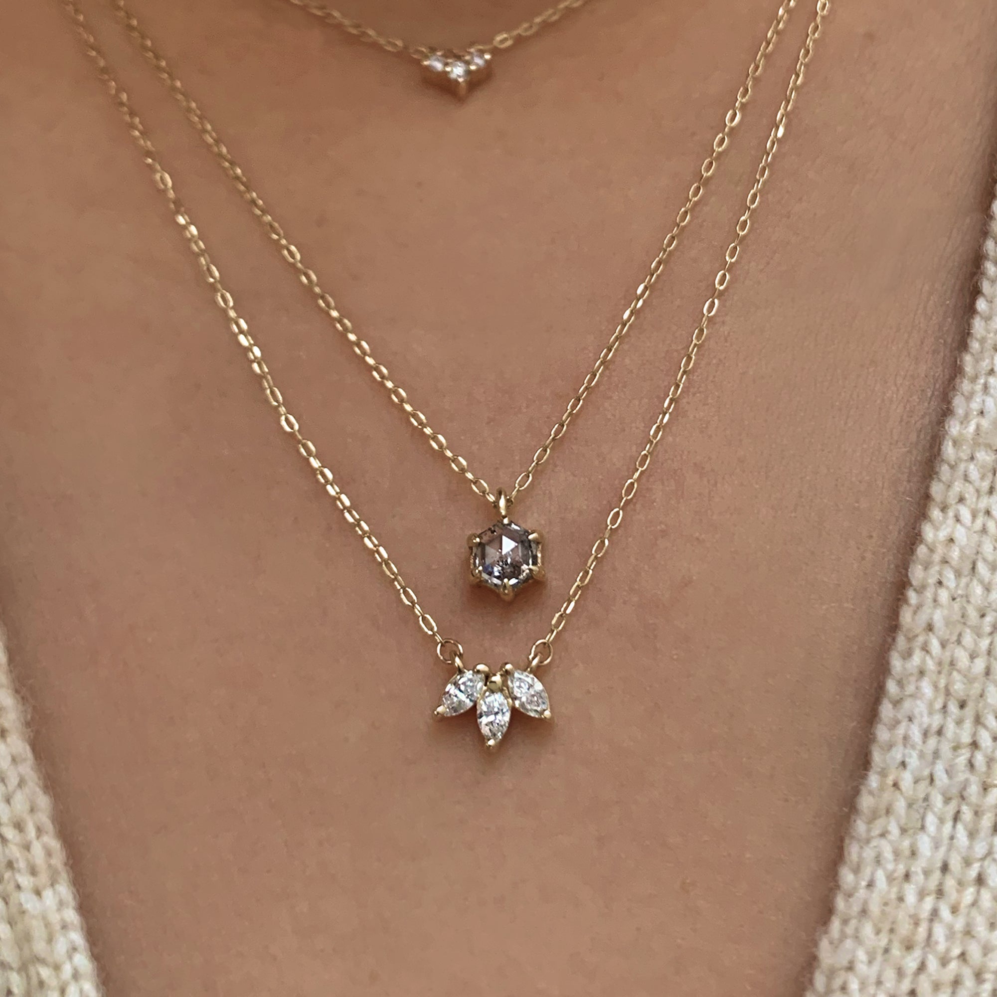 Jamie Park Jewelry - Marquise Diamond Trio Necklace