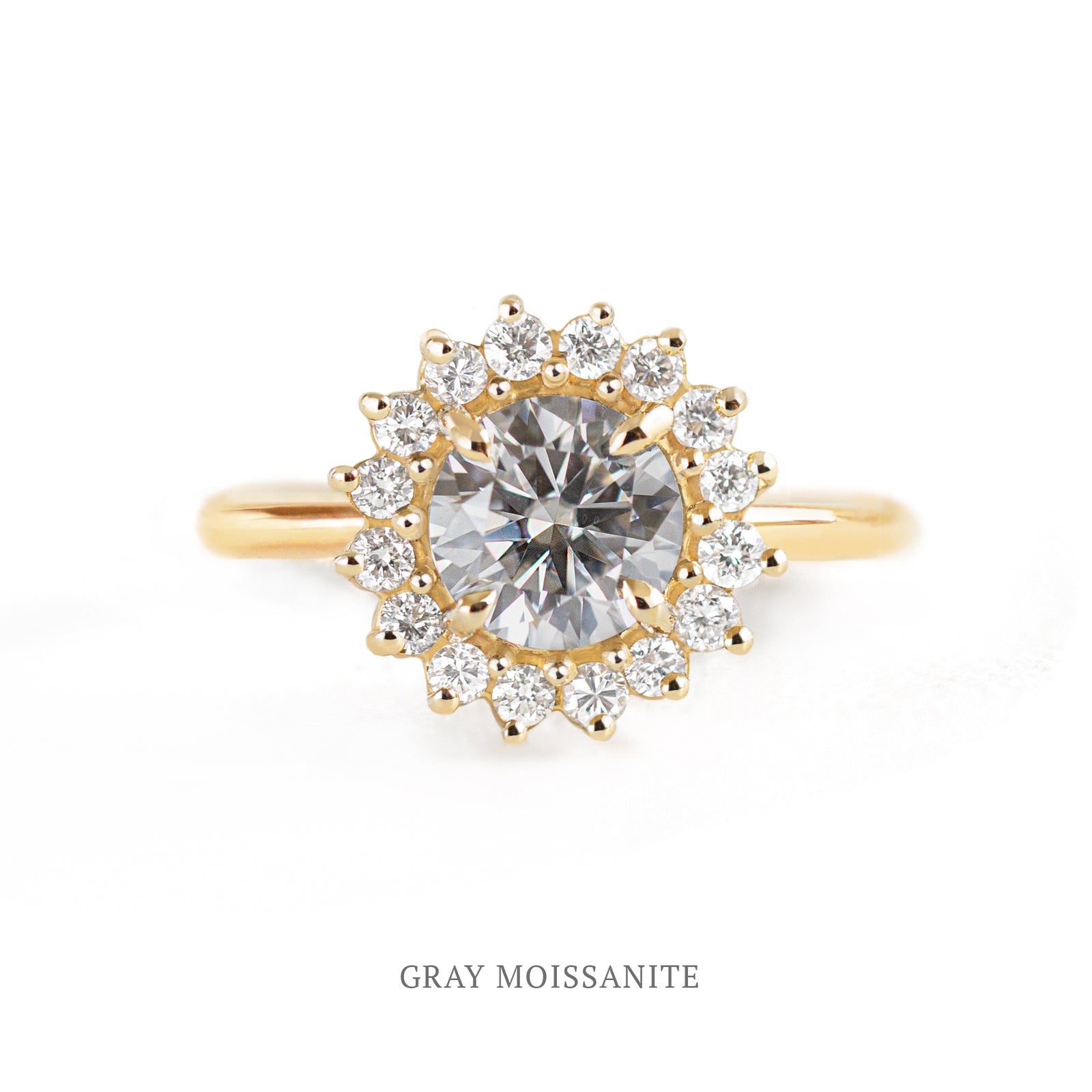 Emma Round Halo Ring | Moissanite
