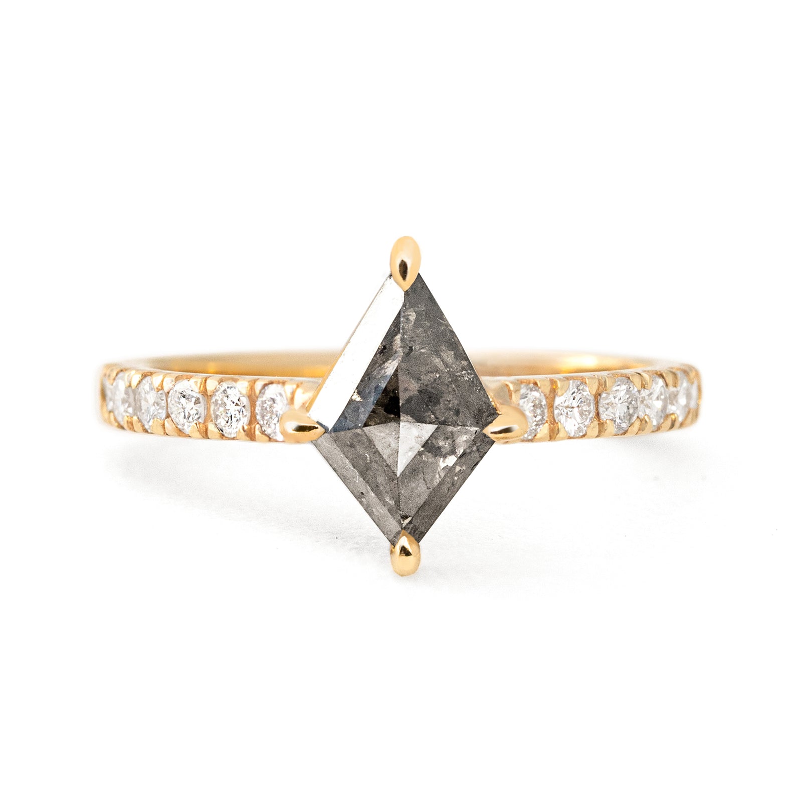 Edith 1.5CT Kite Cut Salt and Pepper Diamond Ring