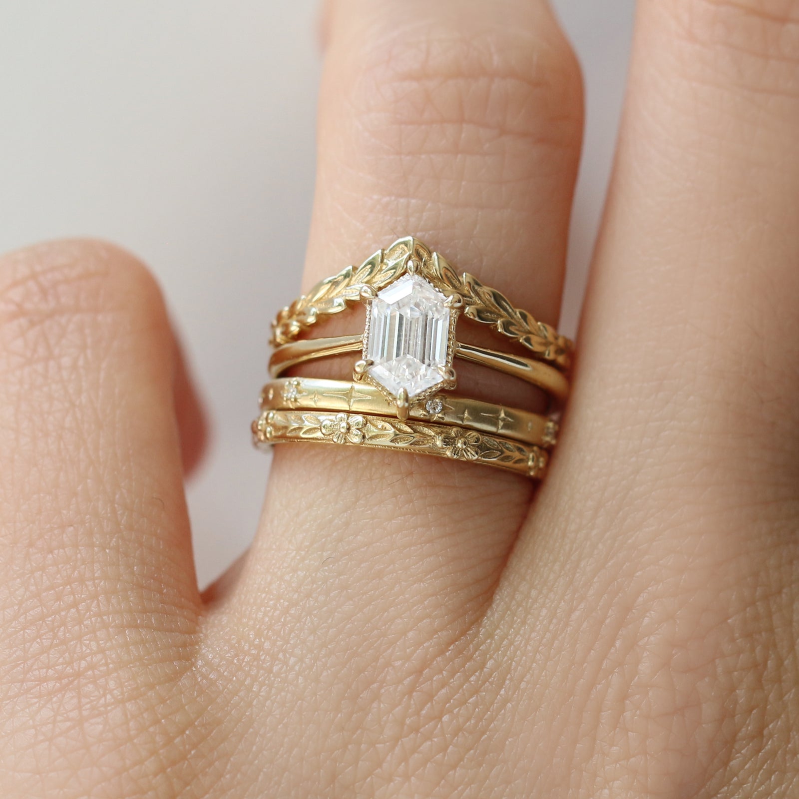 Hera Hexagon Solitaire Ring