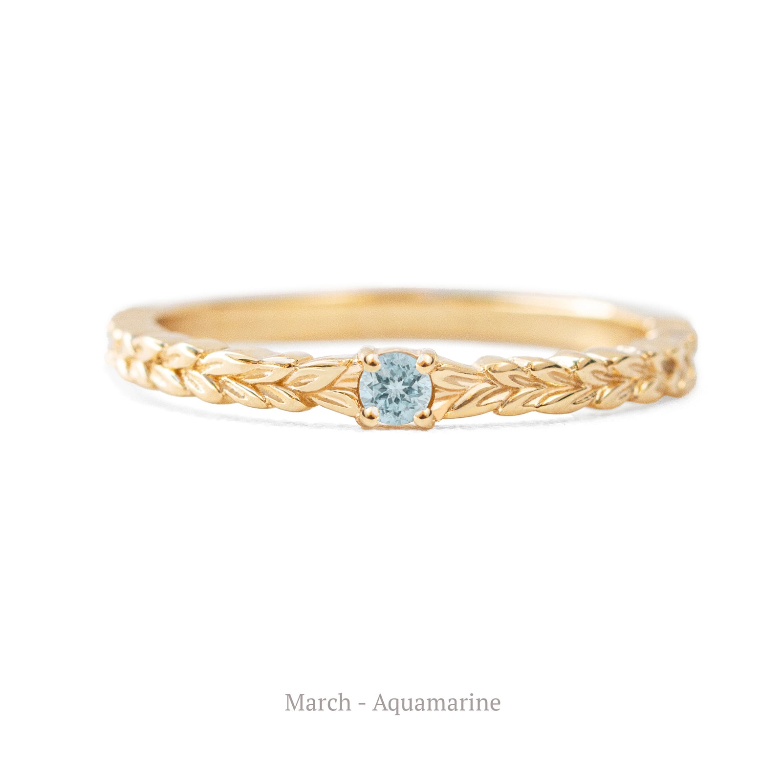 Jamie Park Jewelry - Meadow Birthstone Ring Celebrate your or special one's birthday with the Meadow Birthstone Ring in 14K gold. This versatile ring features the intricate Meadow pattern, adding effortless elegance to your everyday outfits. With its sophisticated design, it's the perfect choice for any occasion - from casual to formal. 