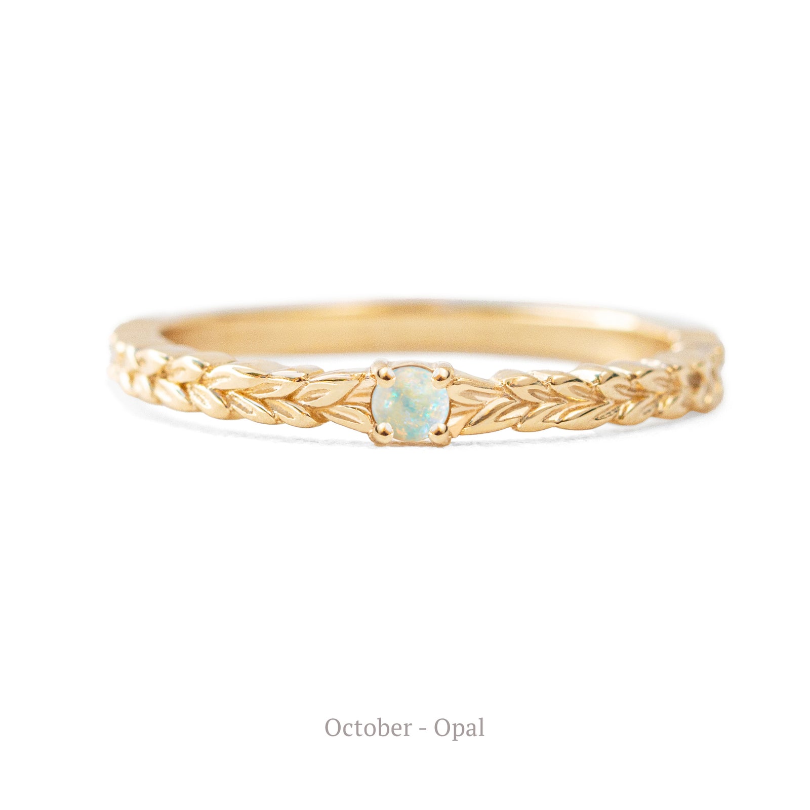 Jamie Park Jewelry - Meadow Birthstone Ring Celebrate your or special one's birthday with the Meadow Birthstone Ring in 14K gold. This versatile ring features the intricate Meadow pattern, adding effortless elegance to your everyday outfits. With its sophisticated design, it's the perfect choice for any occasion - from casual to formal. 