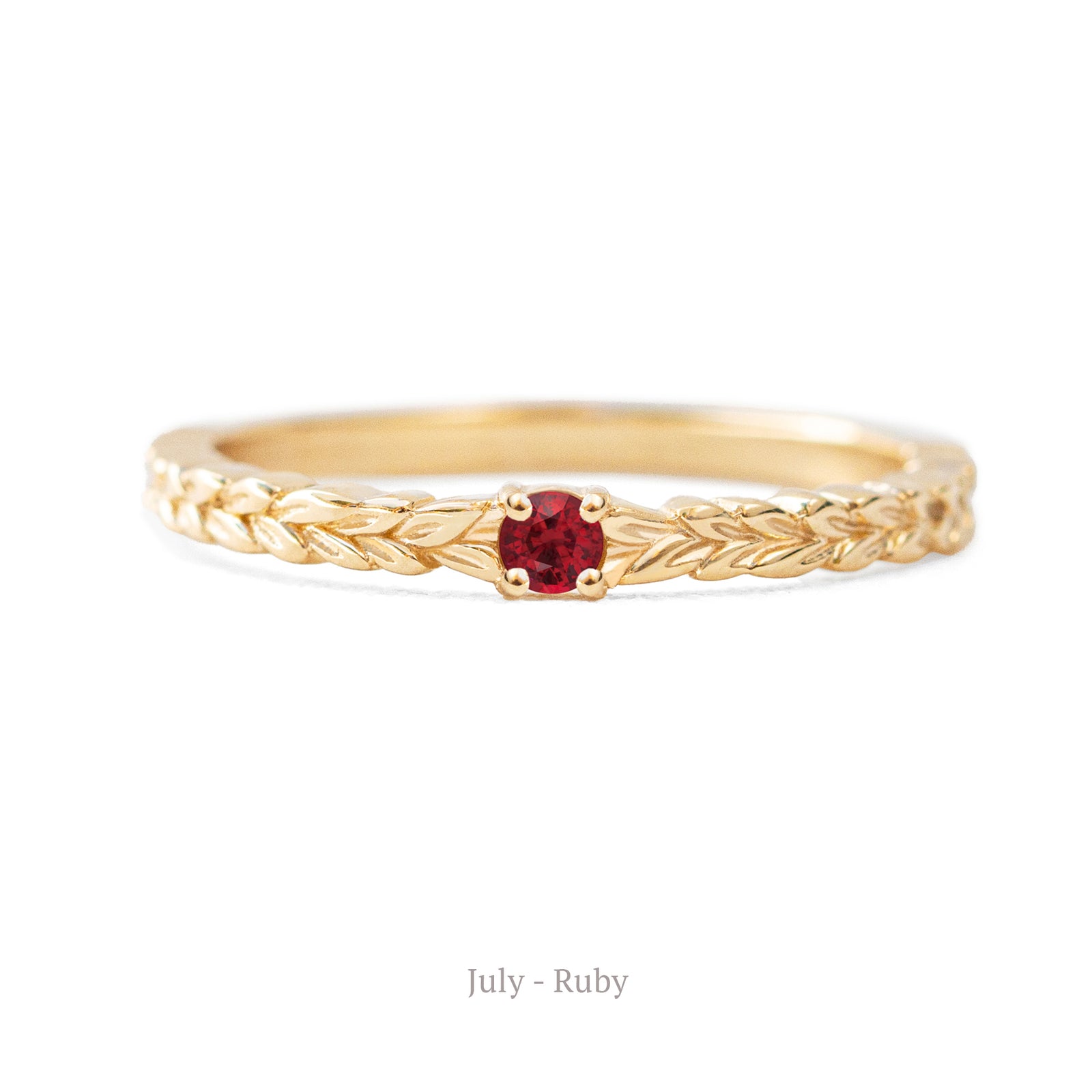 Jamie Park Jewelry - Meadow Birthstone Ring Celebrate your or special one's birthday with the Meadow Birthstone Ring in 14K gold. This versatile ring features the intricate Meadow pattern, adding effortless elegance to your everyday outfits. With its sophisticated design, it's the perfect choice for any occasion - from casual to formal. 