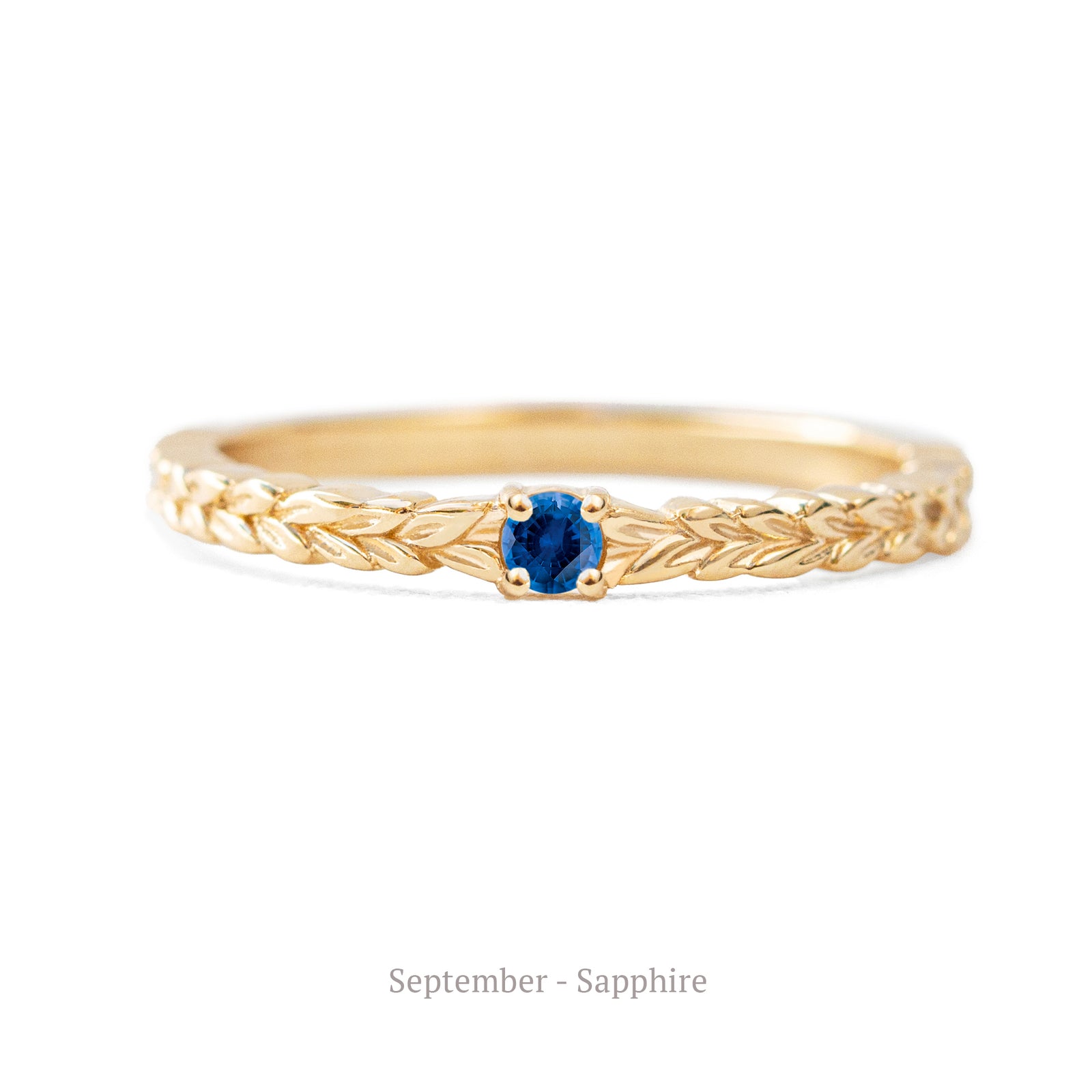 Jamie Park Jewelry - Meadow Birthstone Ring Celebrate your or special one's birthday with the Meadow Birthstone Ring in 14K gold. This versatile ring features the intricate Meadow pattern, adding effortless elegance to your everyday outfits. With its sophisticated design, it's the perfect choice for any occasion - from casual to formal. 