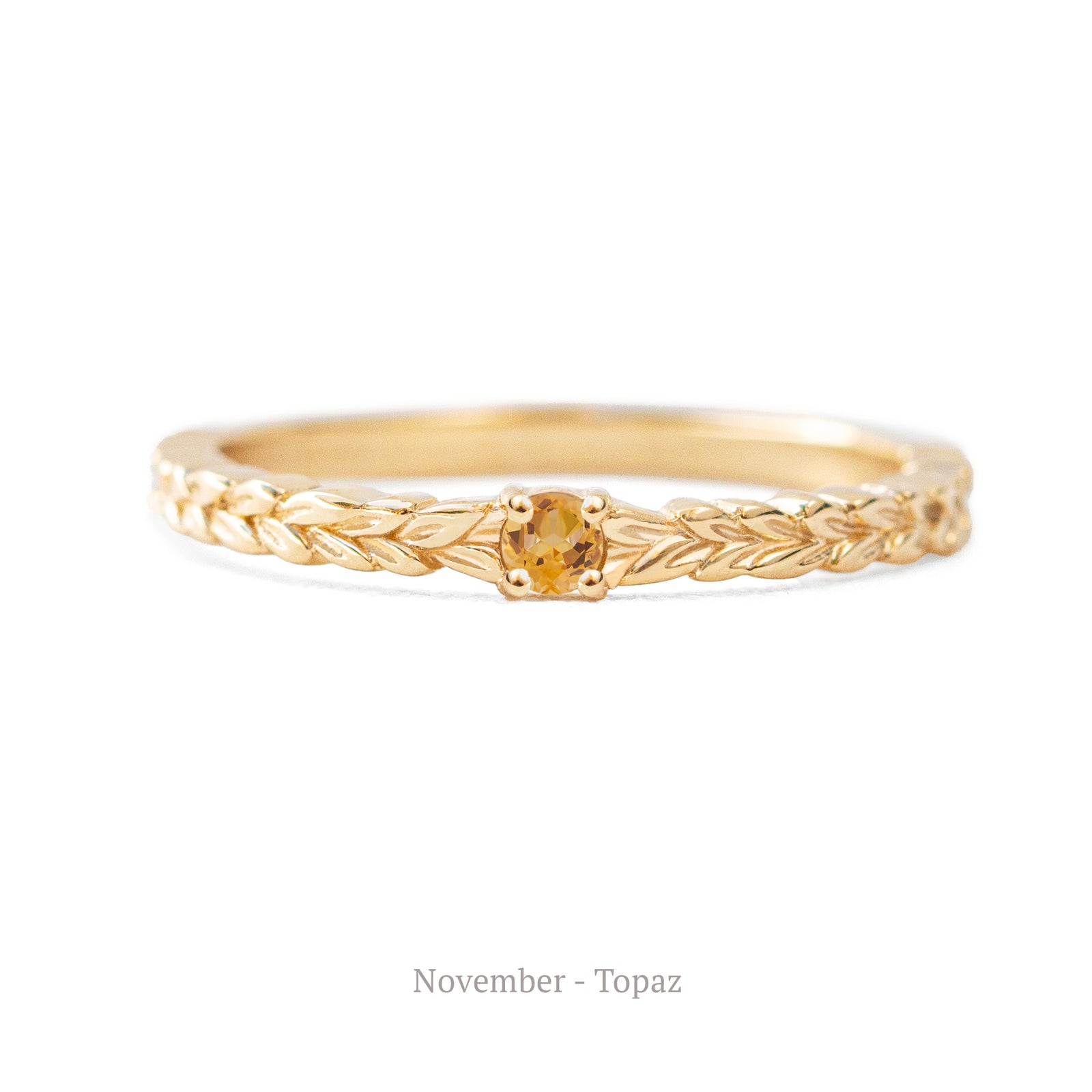 Jamie Park Jewelry - Meadow Birthstone Ring Celebrate your or special one's birthday with the Meadow Birthstone Ring in 14K gold. This versatile ring features the intricate Meadow pattern, adding effortless elegance to your everyday outfits. With its sophisticated design, it's the perfect choice for any occasion - from casual to formal. 