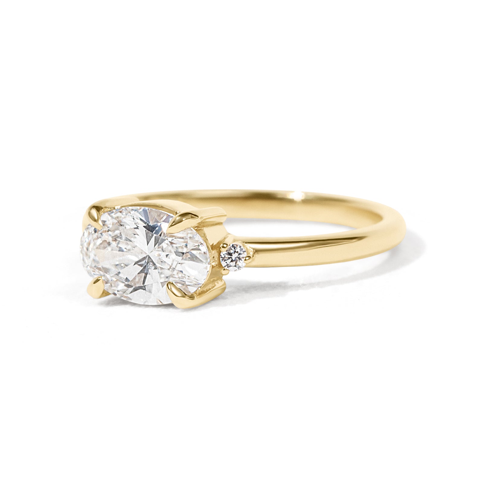 Ella 1ct  East-West Oval Ring-The best-selling Ella Ring has an east-west oval setting that features an oval center diamond or moissanite. Crafted with a timeless and modern style, this ring makes for the perfect engagement ring or anniversary gift.  More carat and color/clarity options are available. Contact us for more information.