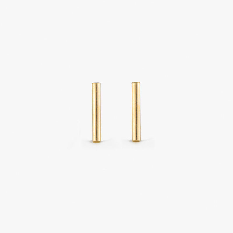 14K bar earrings, bar studs, by jamie park jewelry