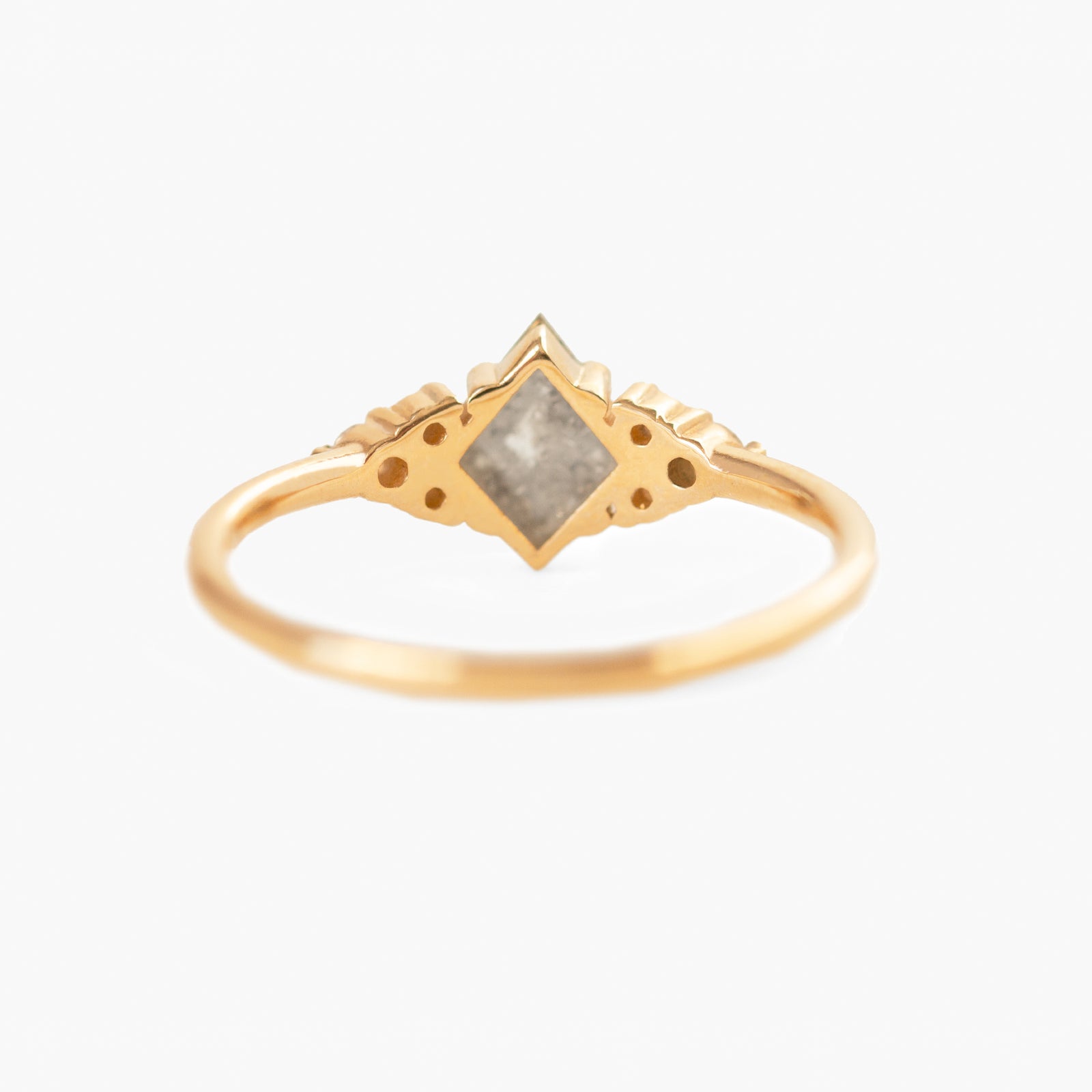 Jamie Park Jewelry - 0.68CTW Kite Cut Salt and Pepper Diamond Ring