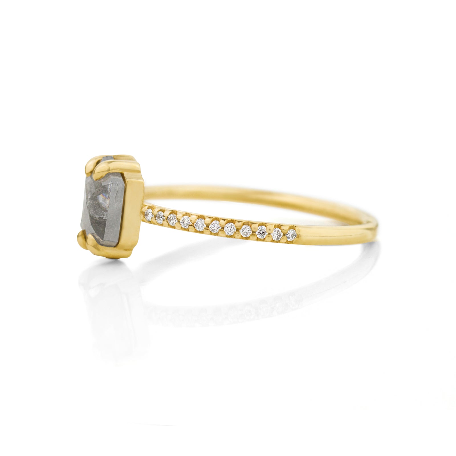 Jamie Park Jewelry - Hexagon Salt and Pepper Riley Ring