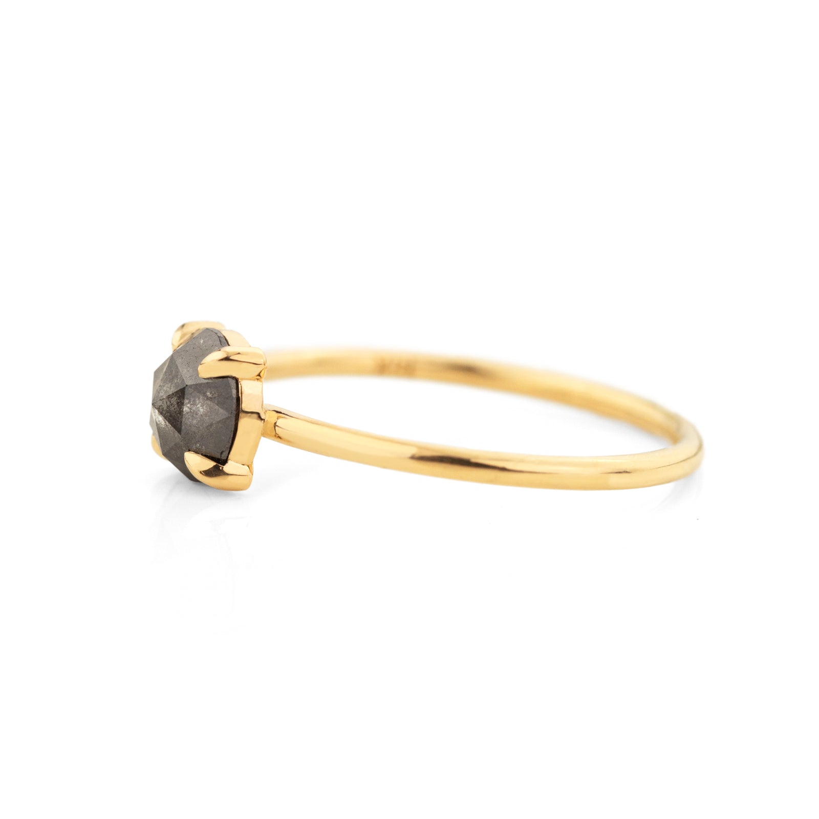 Round 0.8CT Salt and Pepper Diamond Ring