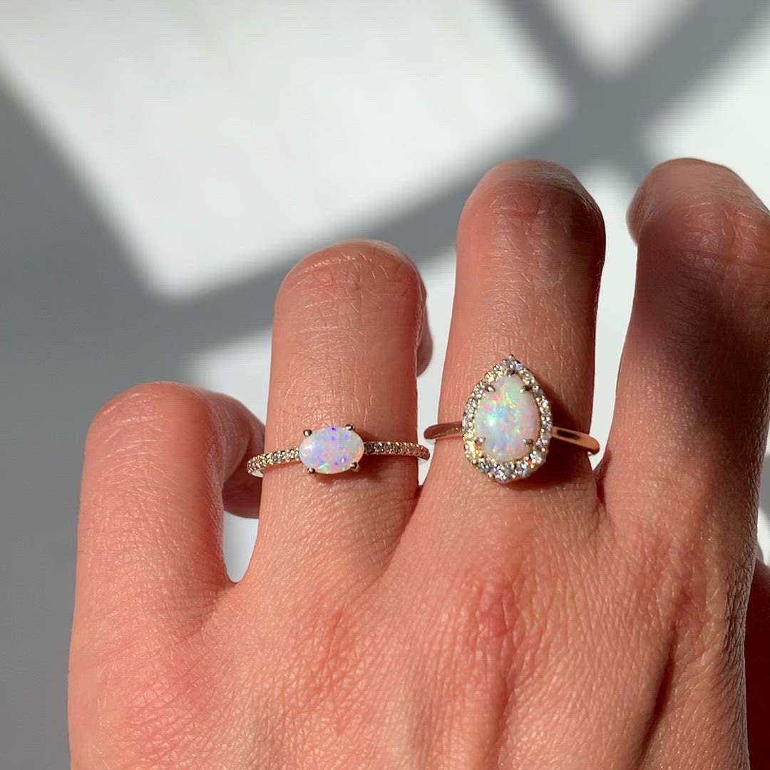 Jamie Park Jewelry - Pear Cut Opal Diamond Ring