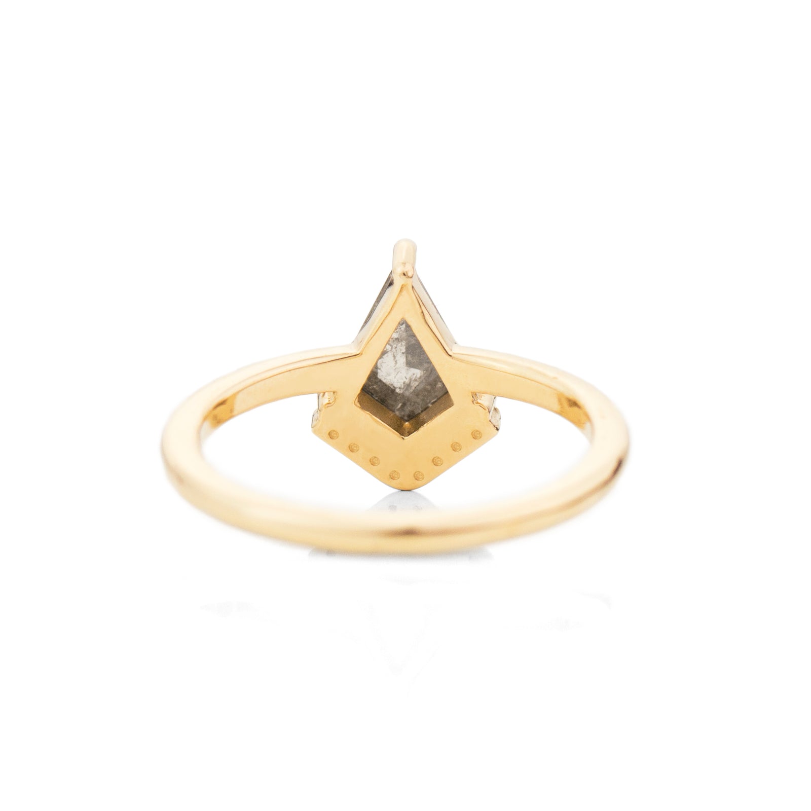 Half Halo Kite Cut Diamond Ring by Jamie Park Jewelry