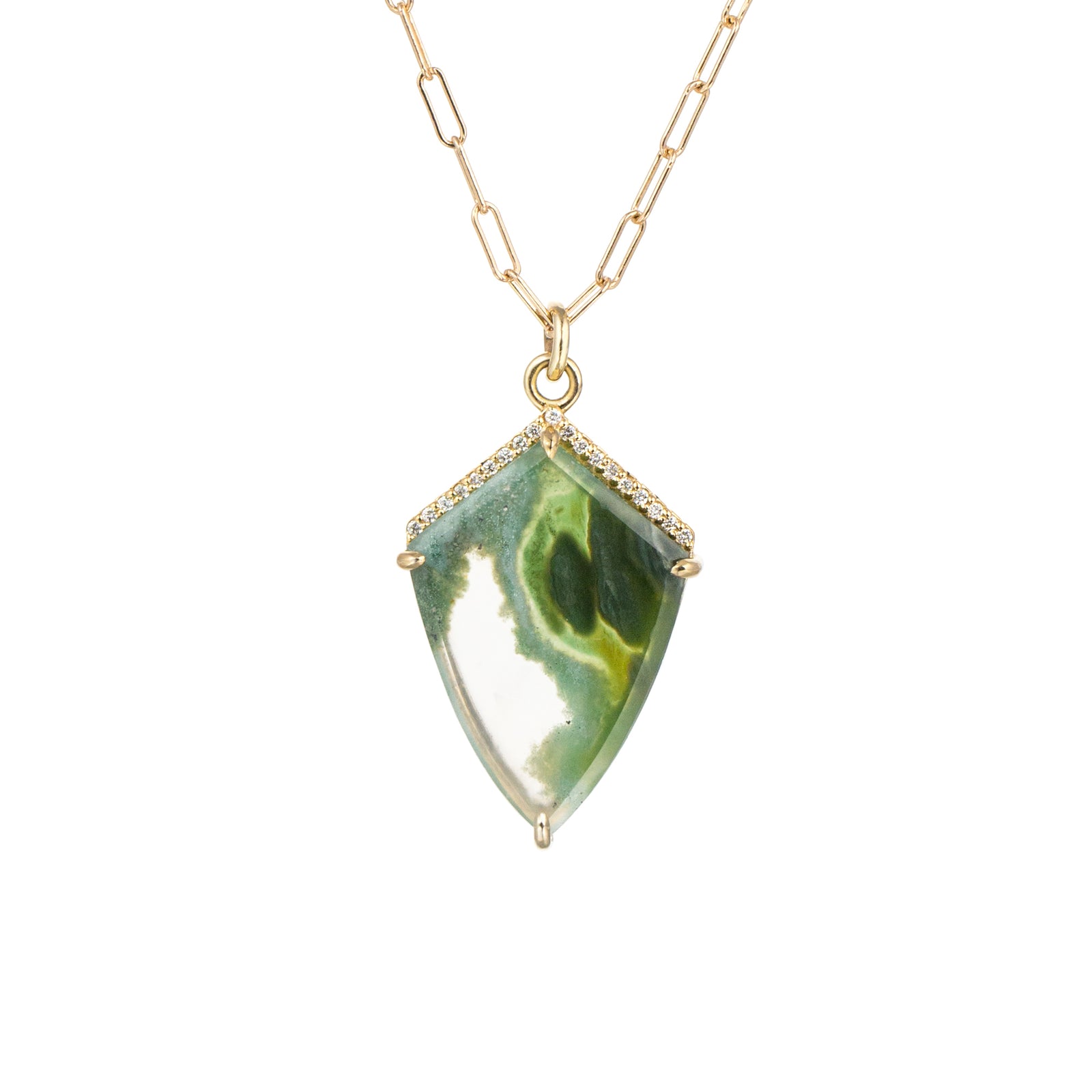 Shield Cut Ocean Jasper Necklace, Jamie Park Jewelry