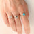 Round Halo Salt and Pepper Diamond Ring by Jamie Park Jewelry