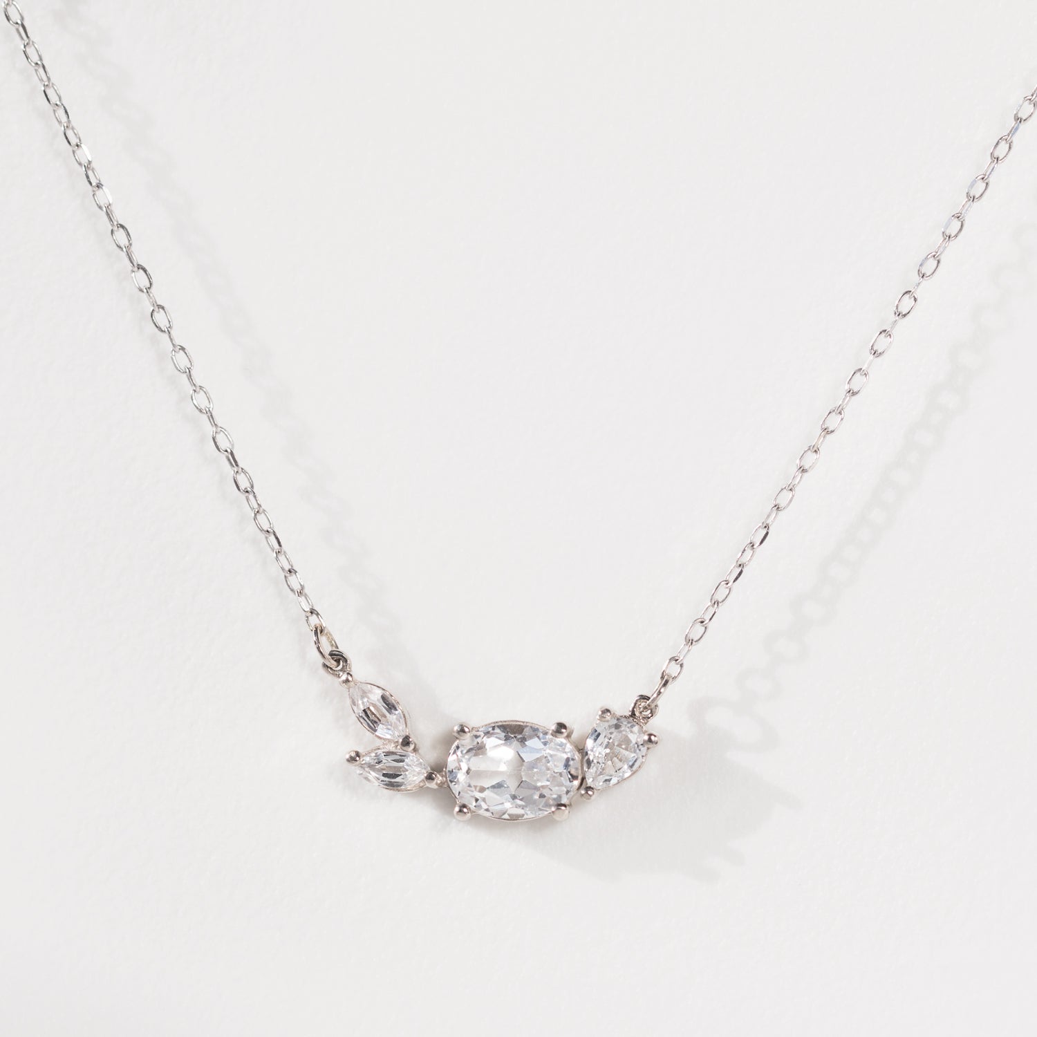 1 tcw. Oval Marquise Pear Forest Cluster Necklace