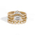 Gold ring with small diamonds on a white background