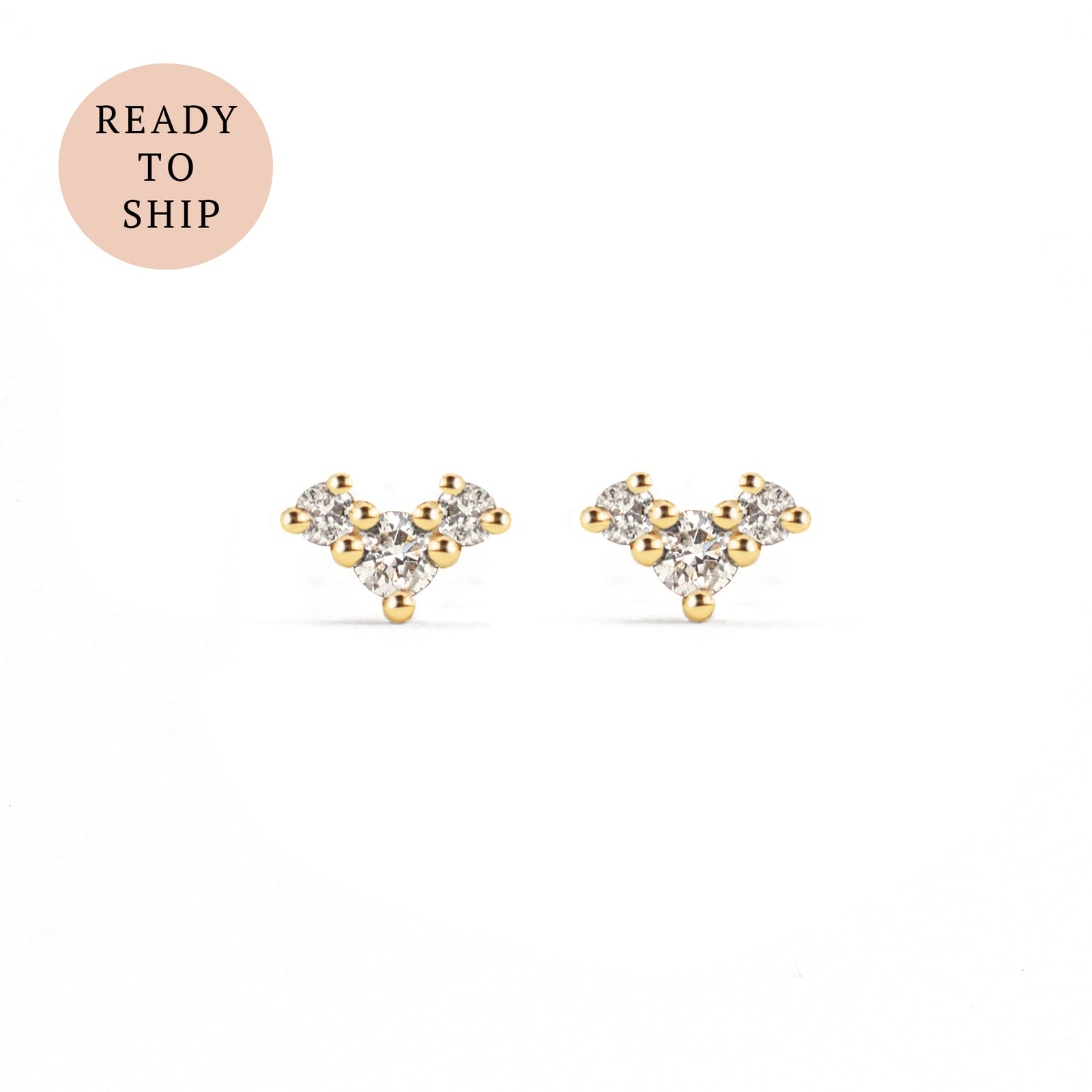 Three Diamond Earrings