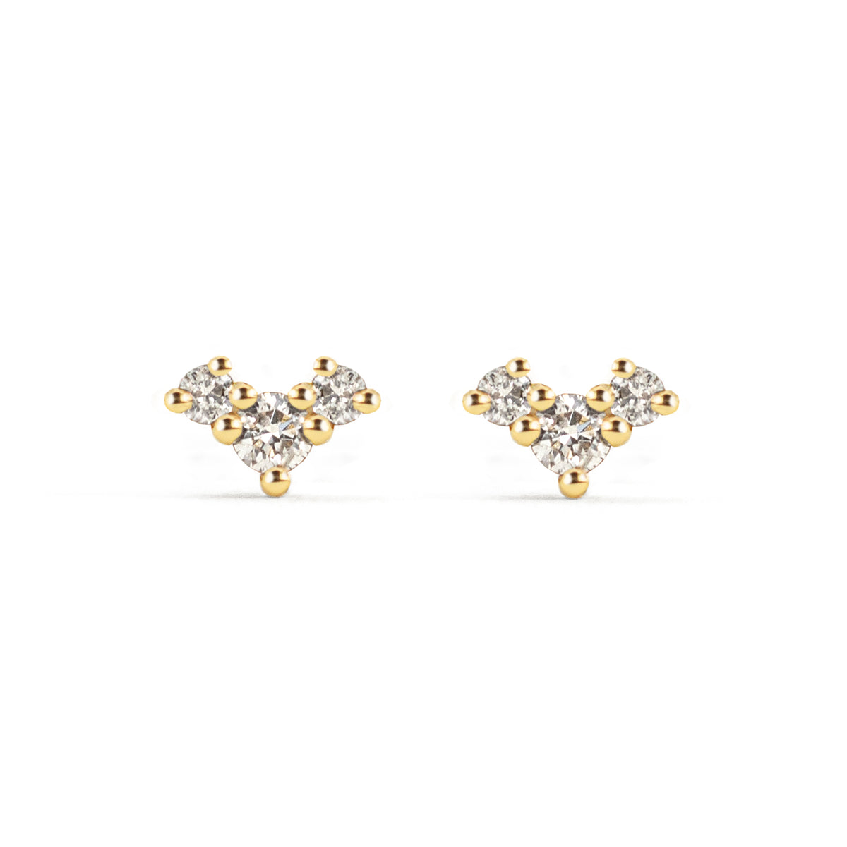 Three Diamond Earrings