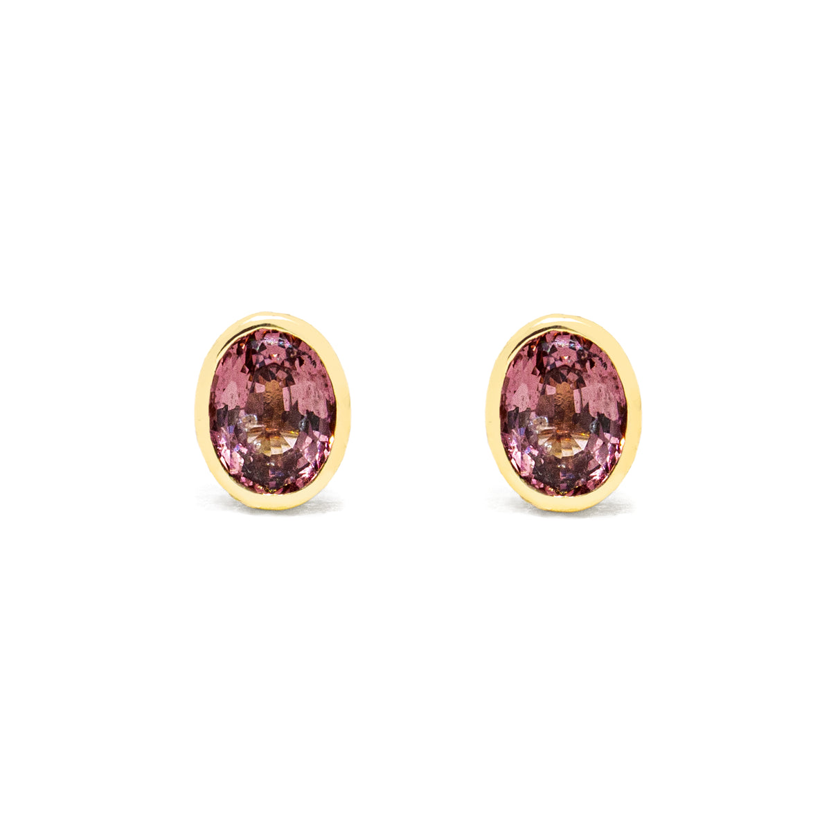 Plum Sapphire Bezel Earrings