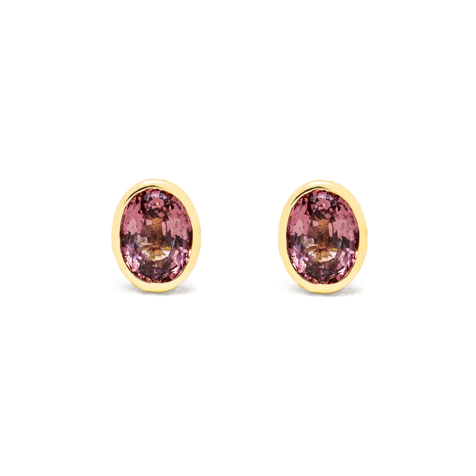 Plum Sapphire Bezel Earrings
