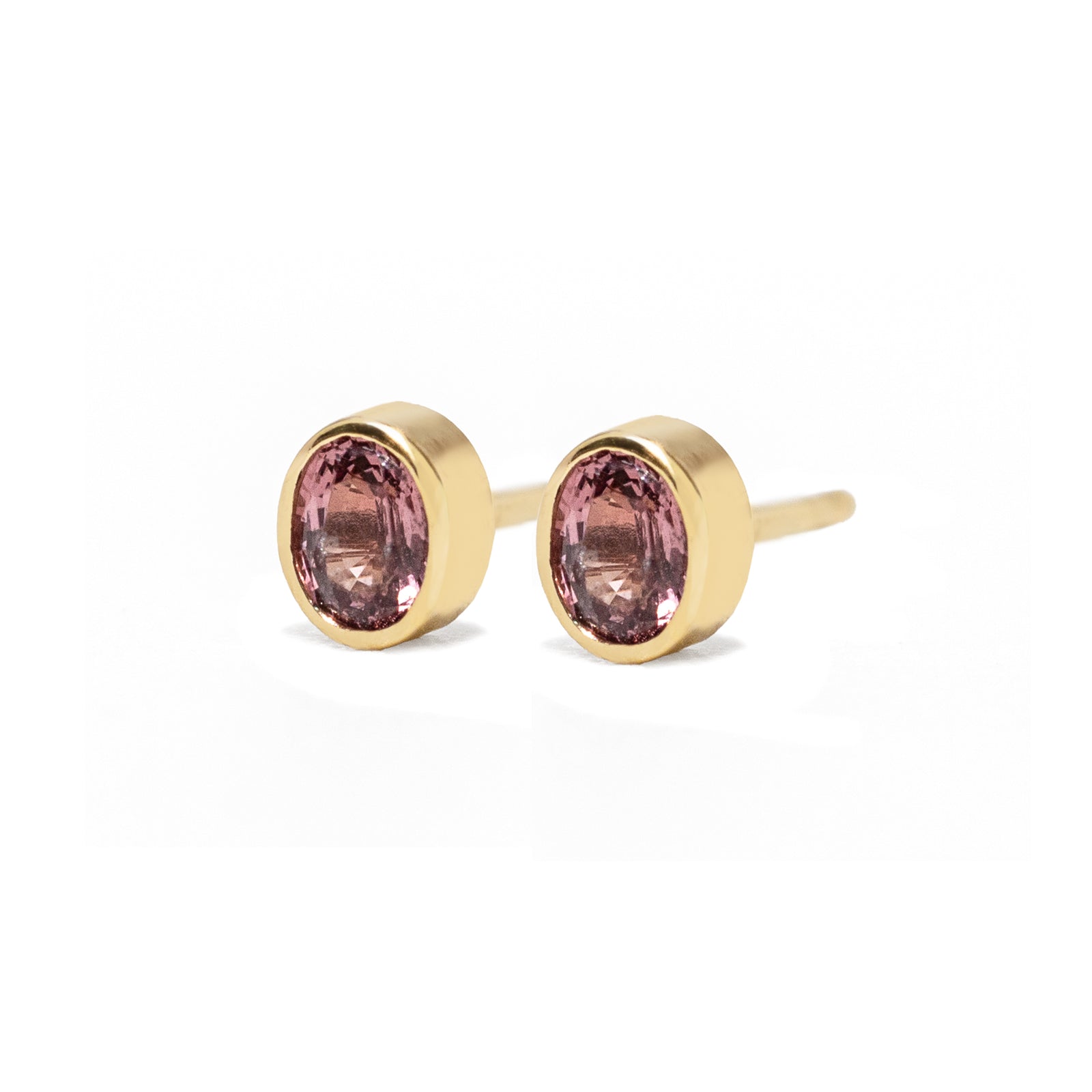 Plum Sapphire Bezel Earrings