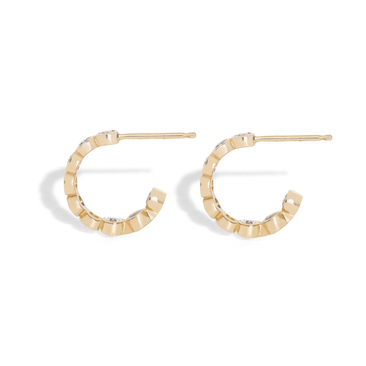 Small Luxe Diamond Bezel Hoops