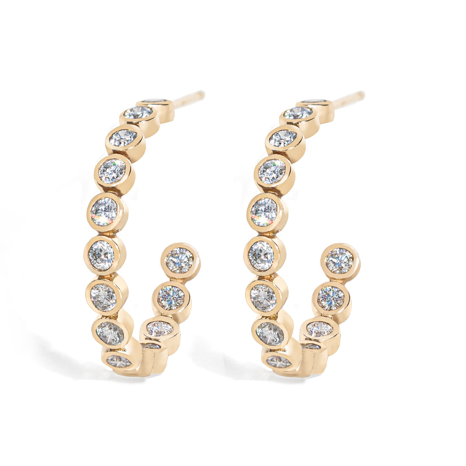 Large Luxe Diamond Bezel Hoops