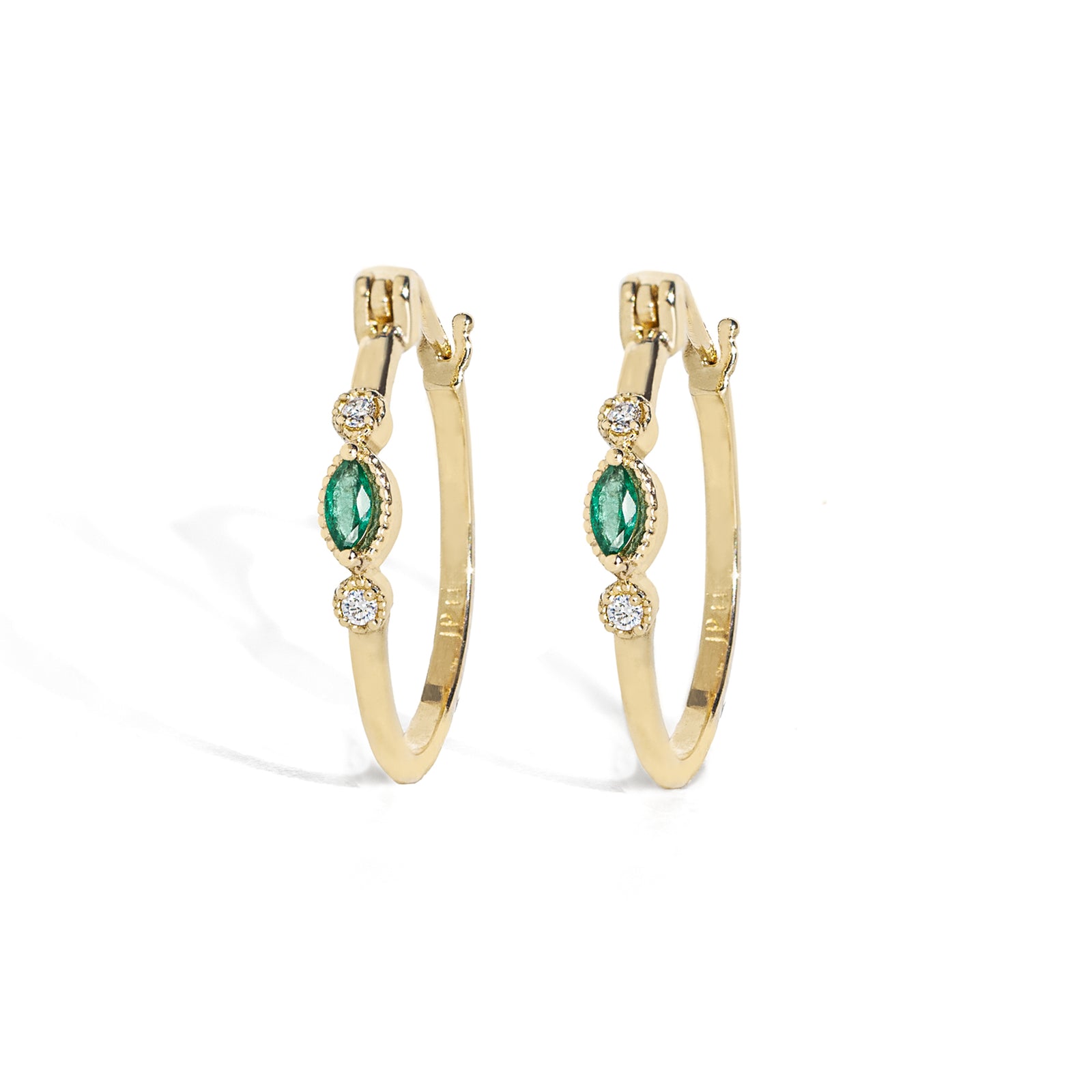 Nokes Emerald Hoops