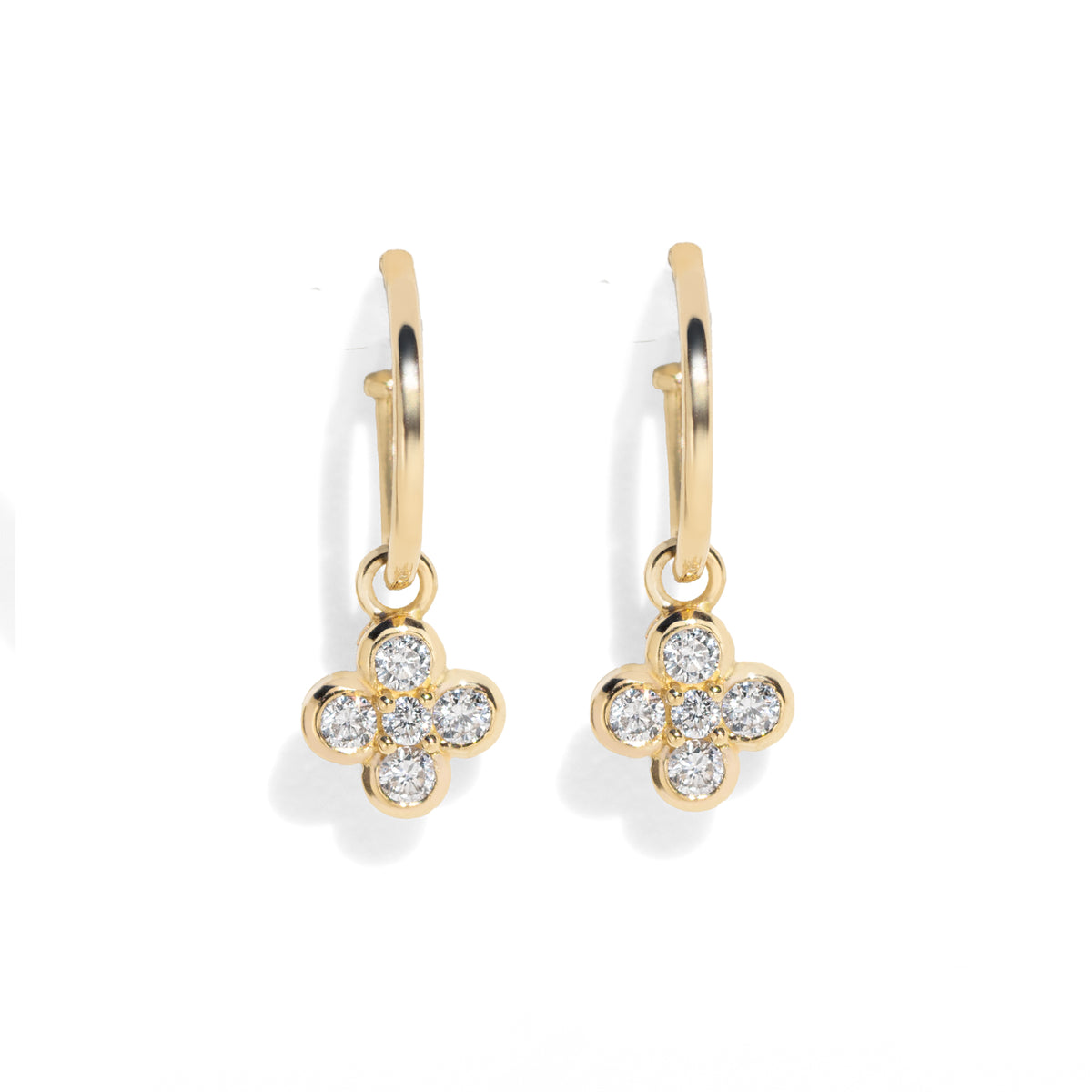Diamond Four Leaf Clover Earrings