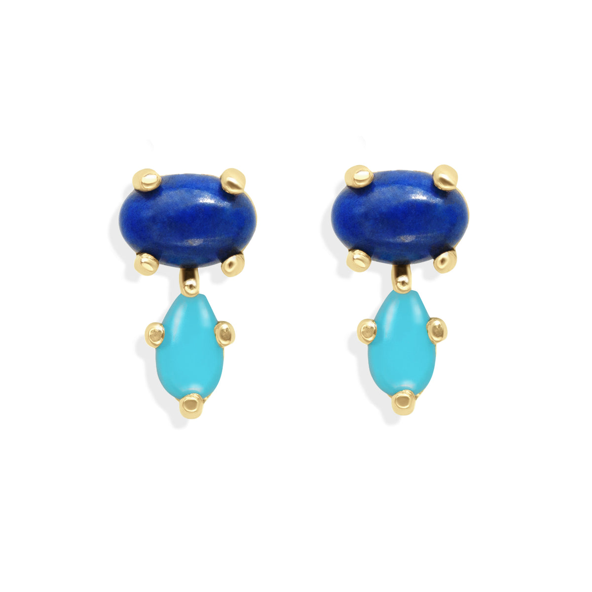 Bubble Drop Lapis Turquoise Drop Earrings