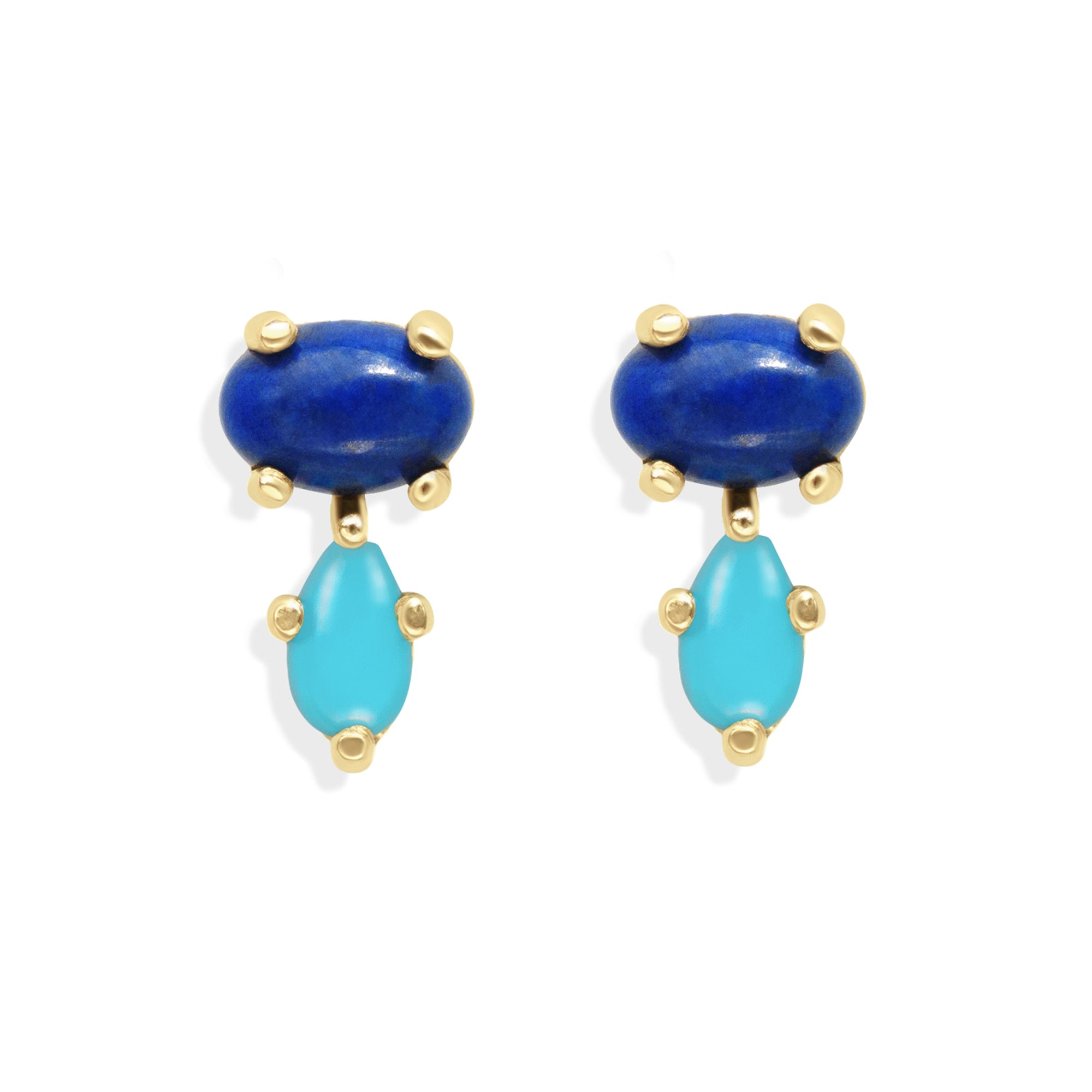 Lapis Turquoise Drop Earrings