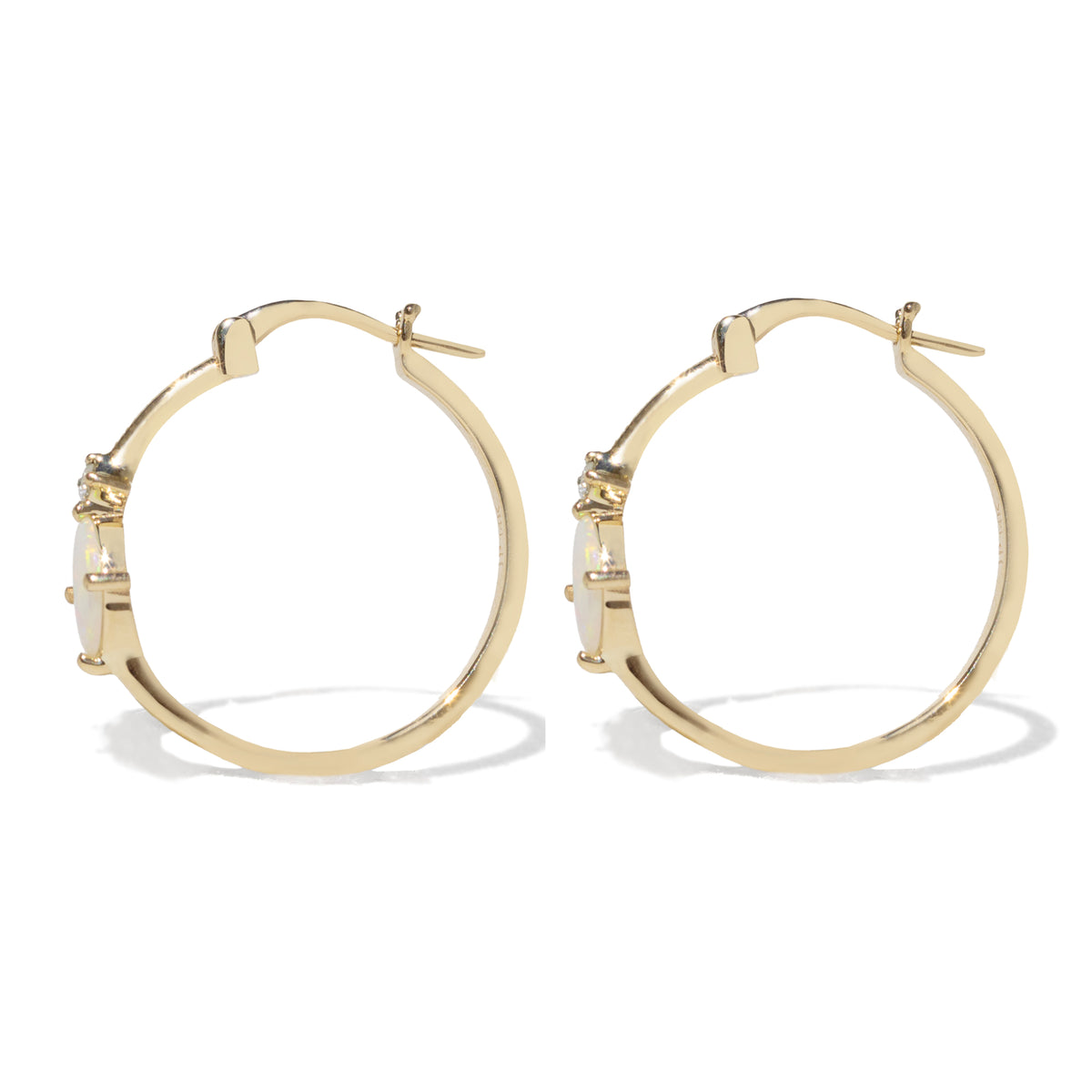 Opal Diamond Hoops