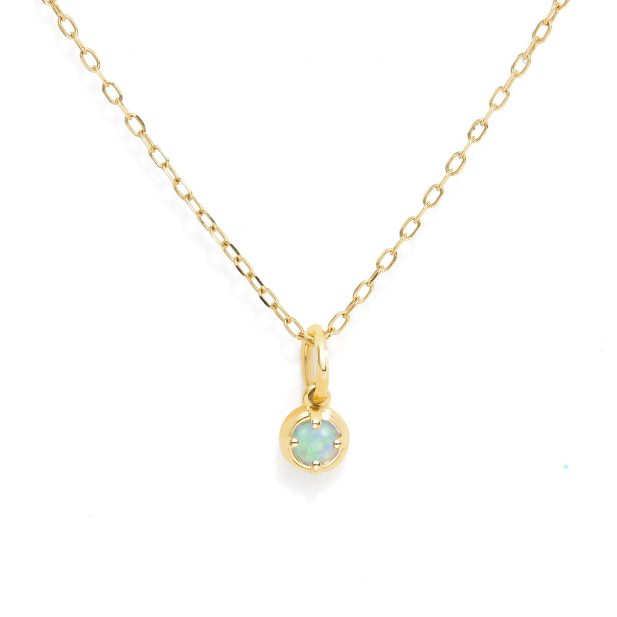 Frame Opal Charm Necklace