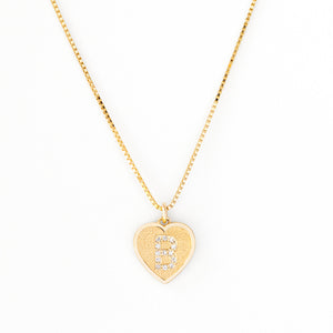 Jamie Park Jewelry - Diamond Initial Heart Charm Necklace