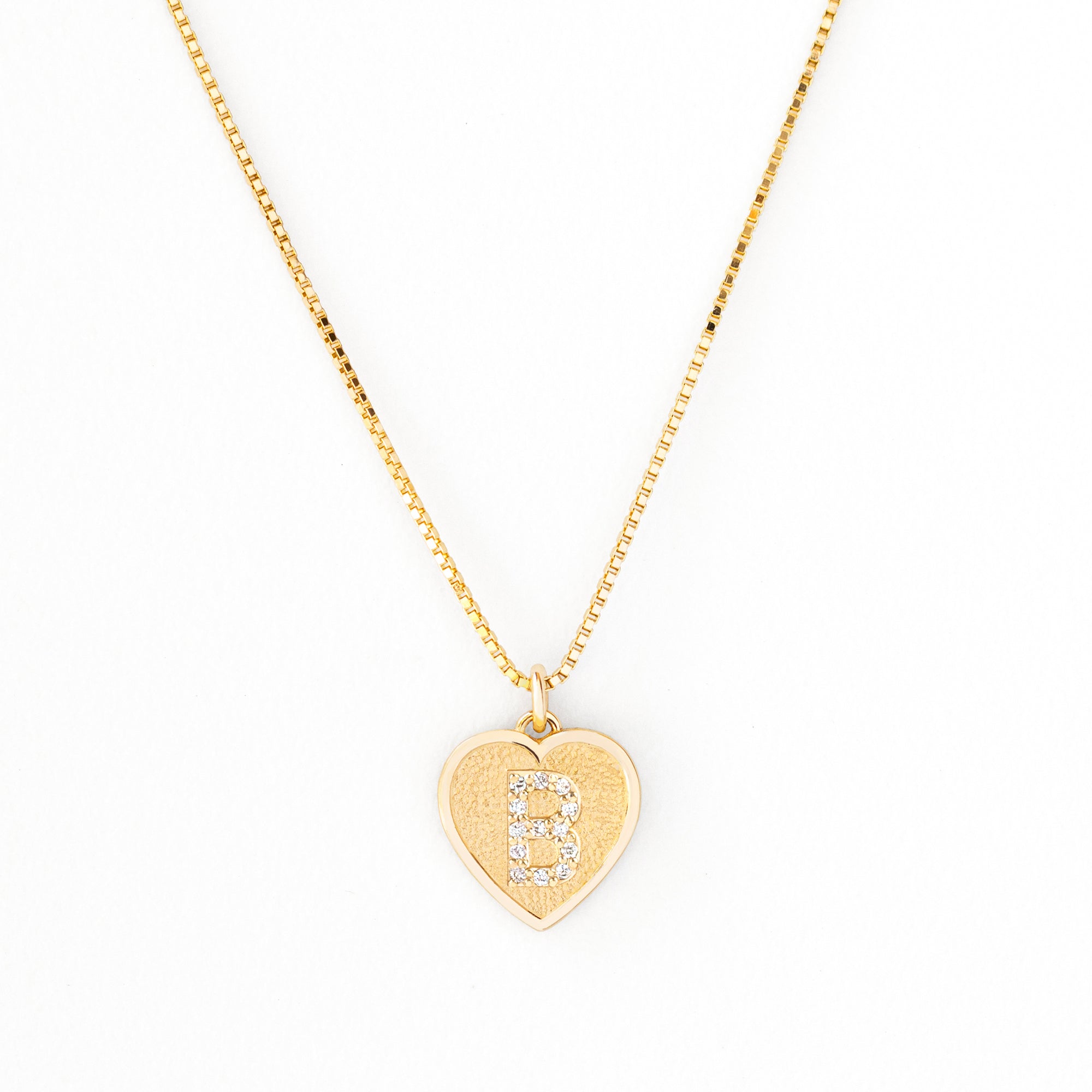 DIAMOND INITIALV HEART PENDANT NECKLACE IN WHITE GOLD - Gold