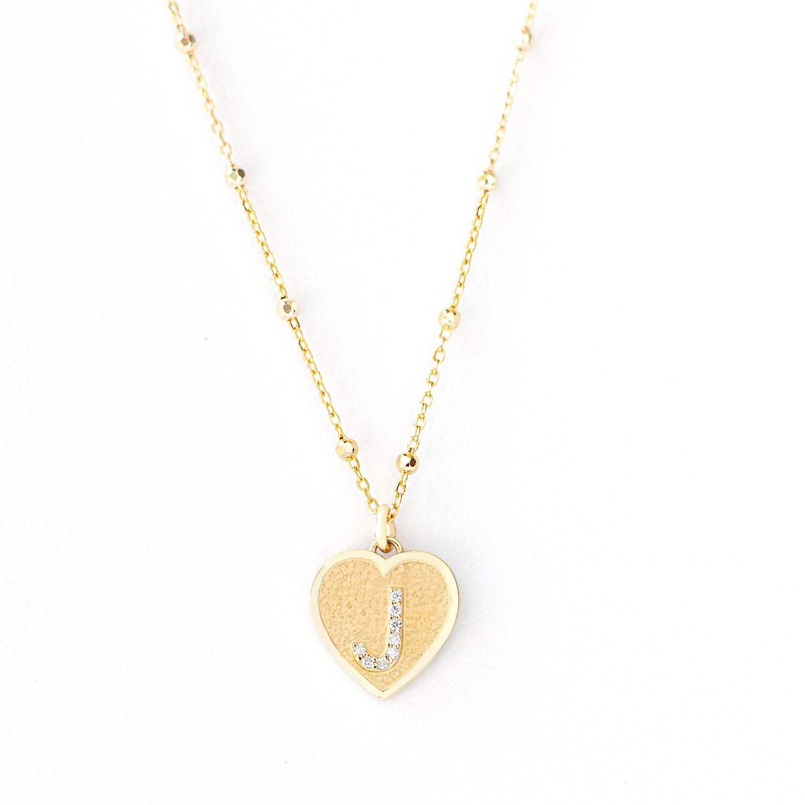 Jamie Park Jewelry - Diamond Initial Heart Charm Necklace