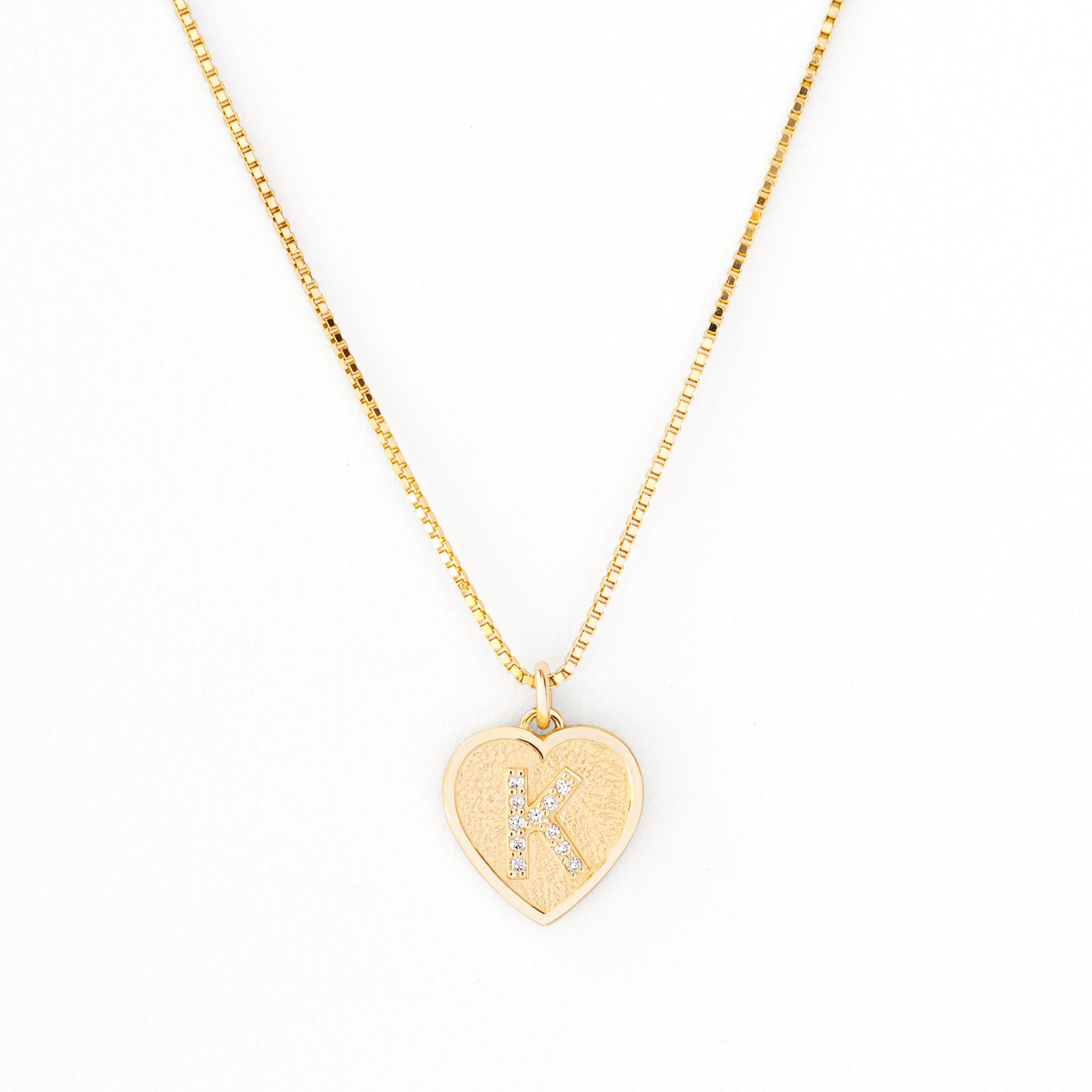 Jamie Park Jewelry - Diamond Initial Heart Charm Necklace