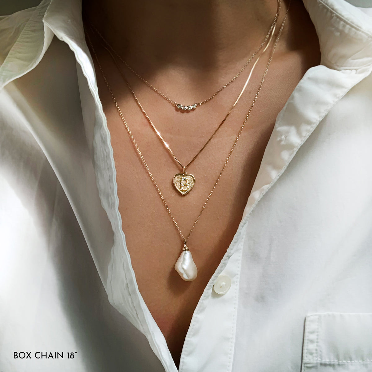 Jamie Park Jewelry - Diamond Initial Heart Charm Necklace