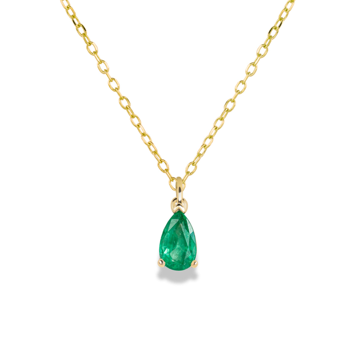 Jamie Park Jewelry - Pear Cut Emerald Necklace Our new Pear Cut Emerald Necklace is the perfect gift for birthdays, Mother&#39;s Day, and anniversaries. The stunning green hue of the pear-cut emerald radiates elegance and sophistication. This simple yet stylish necklace is great for the office, night outs, or any occasion.