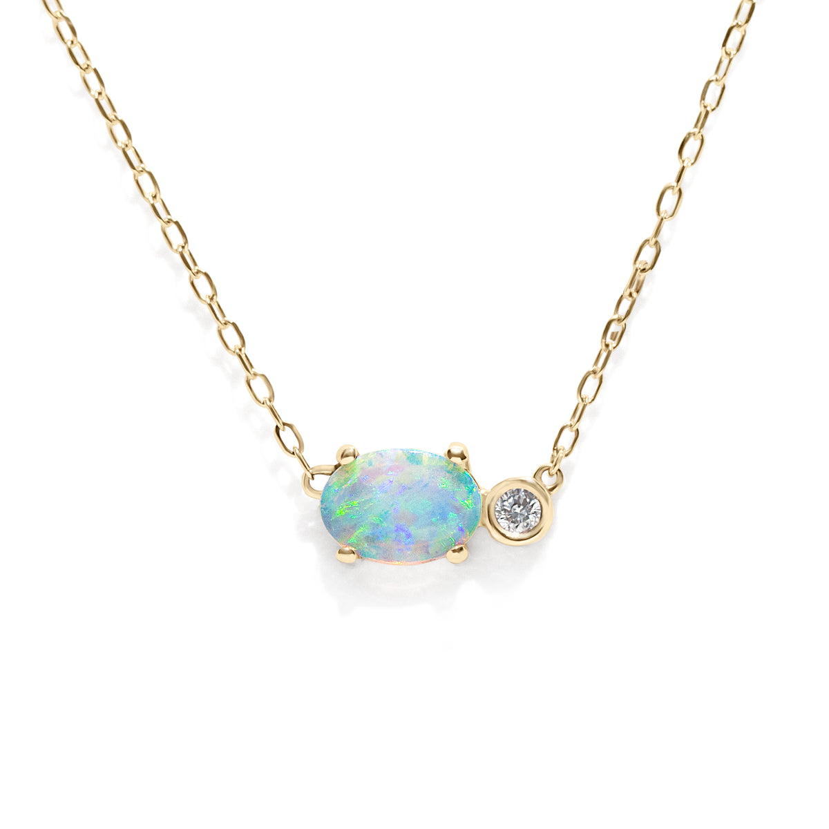 Opal Diamond Necklace