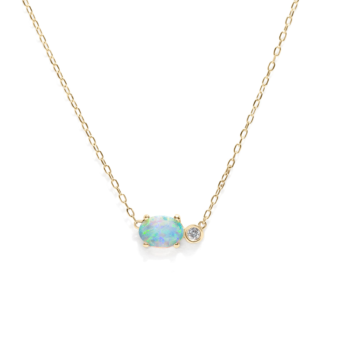 Opal Diamond Necklace
