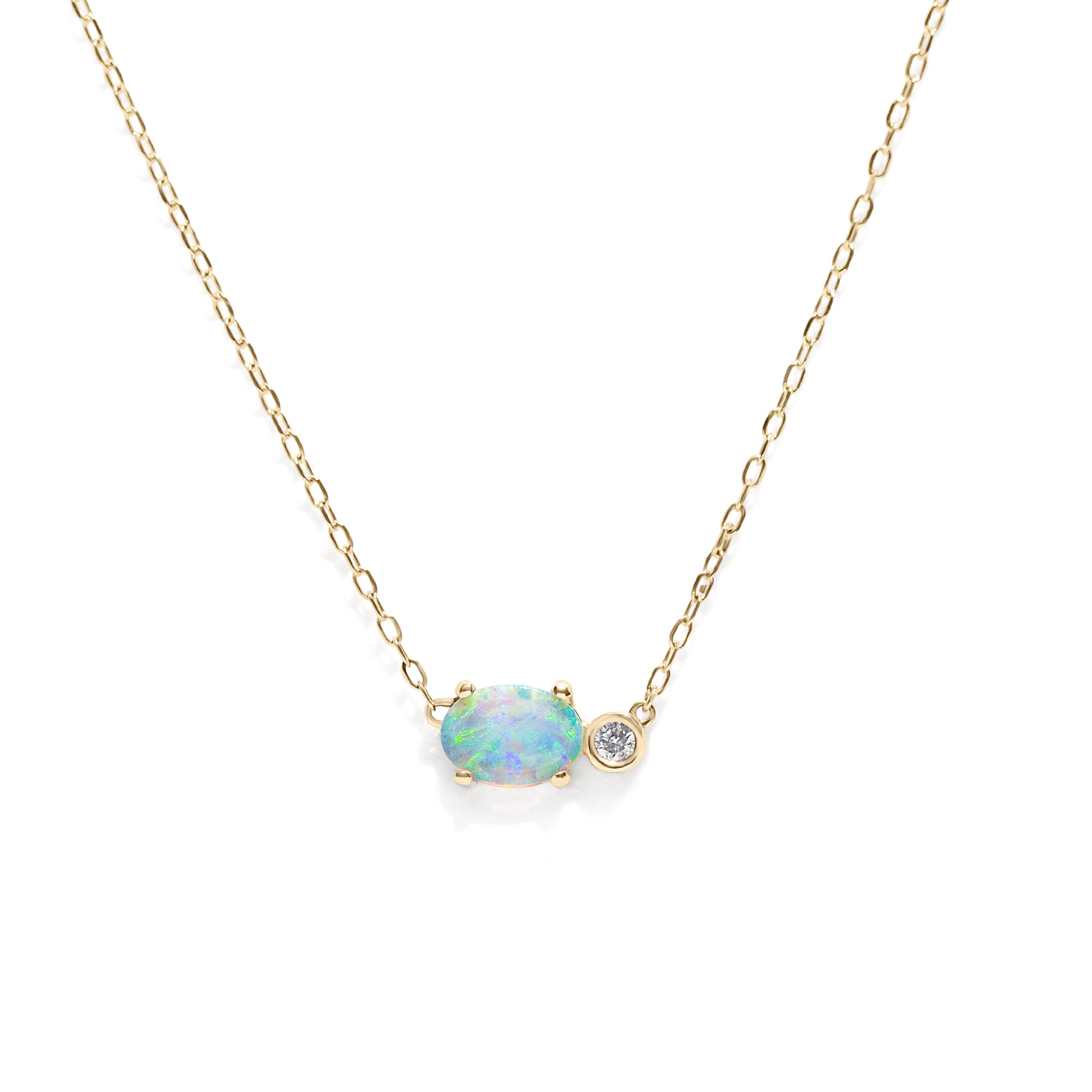 Opal Diamond Necklace