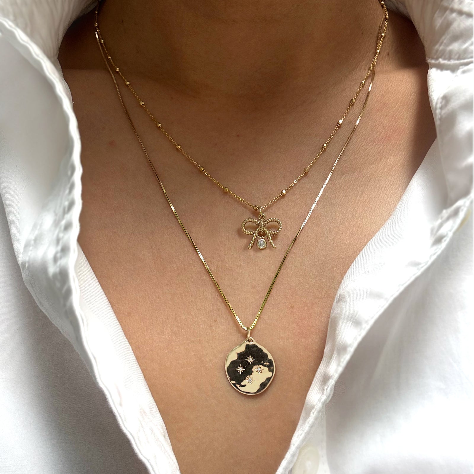 Four Diamond Star Necklace