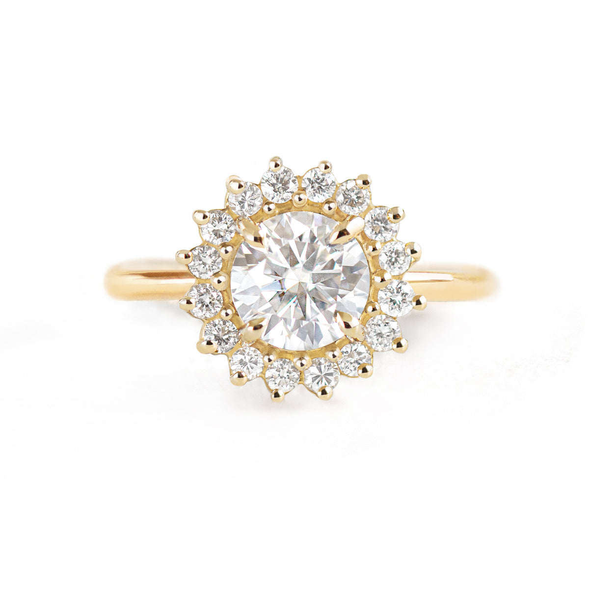 1 tcw. Emma Round Halo Ring , Lab Diamond ring, Moissanite Engagment ring,