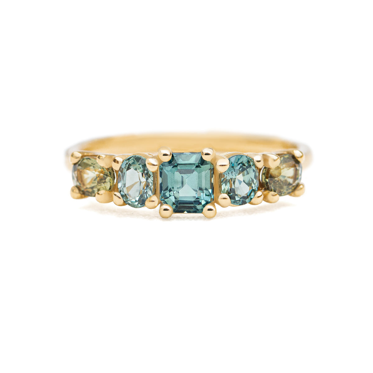 Jamie Park Jewelry - 1.7 tcw. Blue Green Ombré Sapphire Ring