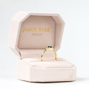 Jamie Park Jewelry - 0.7ct. Teal Sapphire Trillion Diamond Ring