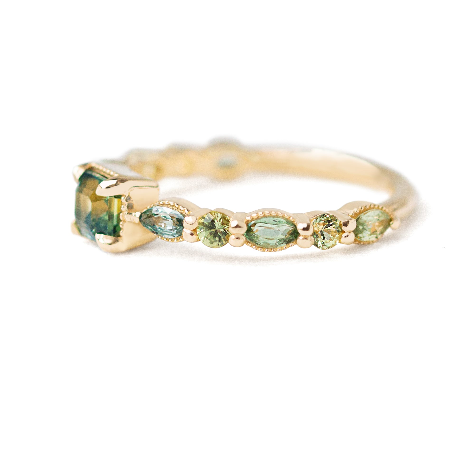 Jamie Park Jewelry - 3/4 ct. Asscher Cut Parti Sapphire Ring