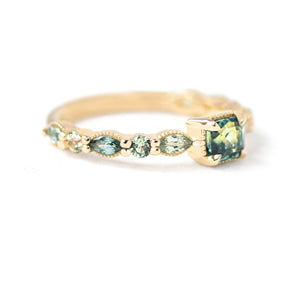Jamie Park Jewelry - 3/4 ct. Asscher Cut Parti Sapphire Ring