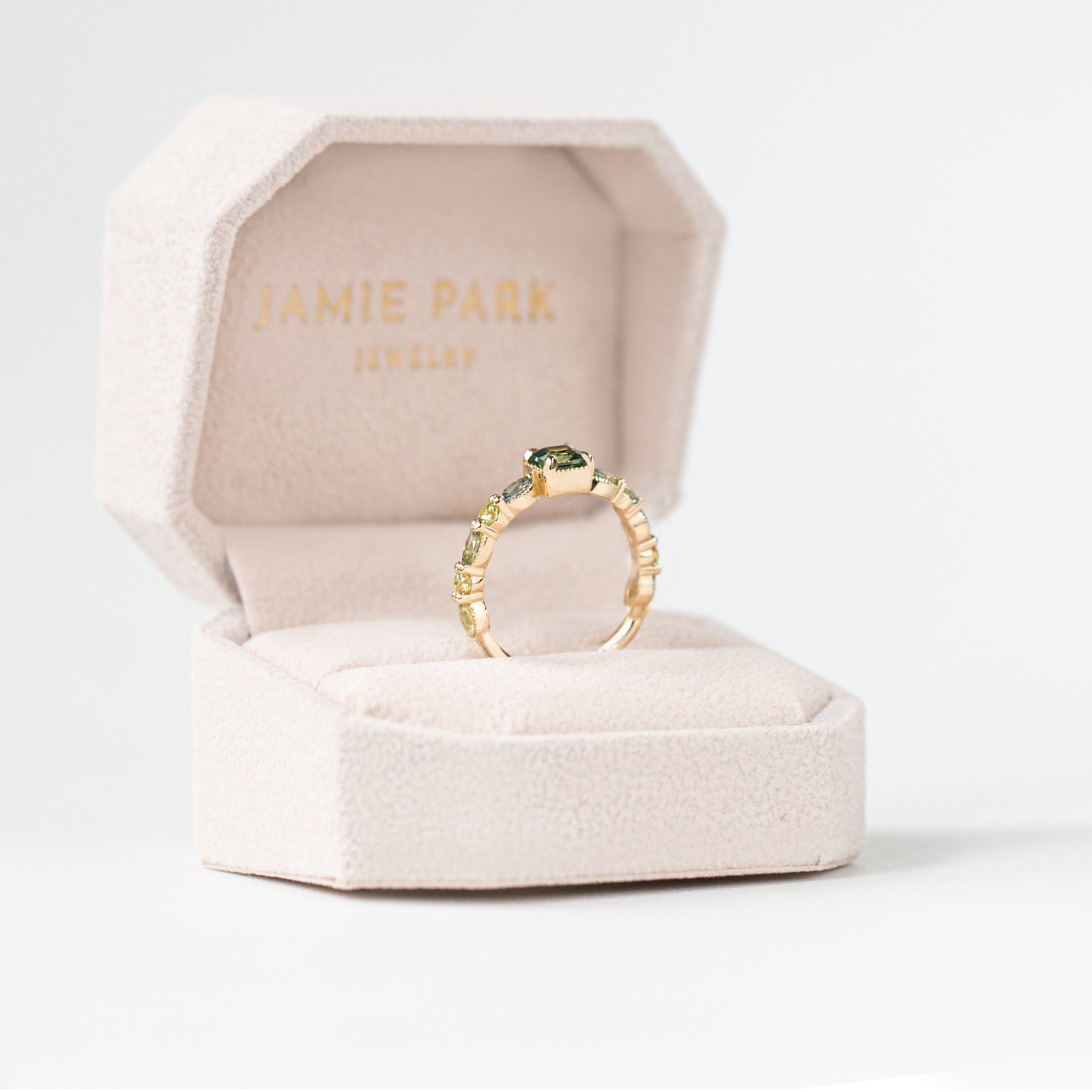 Jamie Park Jewelry - 3/4 ct. Asscher Cut Parti Sapphire Ring